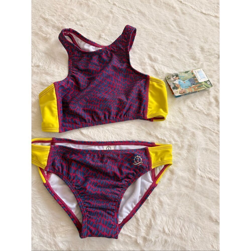 Swim Zip Girls Halter Top Bikini Set (2 Piece) Size 6-8